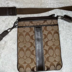 Monogram Pattern Coach Crossbody Saddle Bag